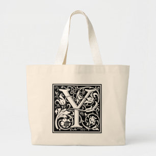 Bolso De Tela Gigante Carta Y Monograma medieval Art Nouveau