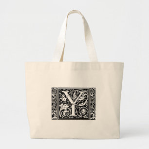 Bolso De Tela Gigante Carta Y Monograma medieval Art Nouveau