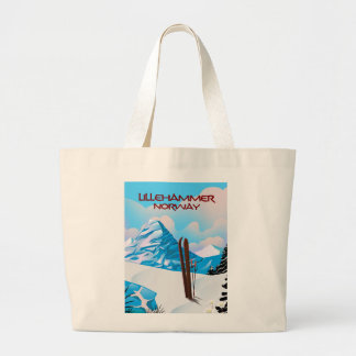 Bolso De Tela Gigante Cartel de esquí de Lillehammer Noruega.