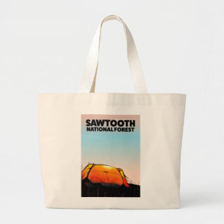 Bolso De Tela Gigante Cartel de viaje del Bosque Nacional Sawtooth