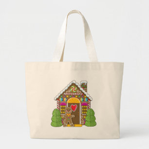Bolso De Tela Gigante Casa de pan de jengibre y hombre