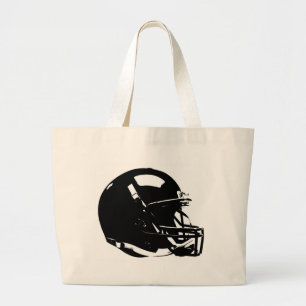 Bolso De Tela Gigante Casco de Fútbol Black White Pop Art