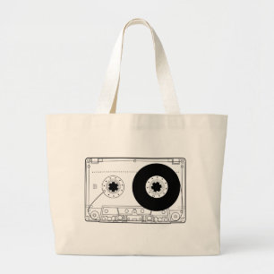 Bolso De Tela Gigante casete gráfico retro de la camiseta del vintage