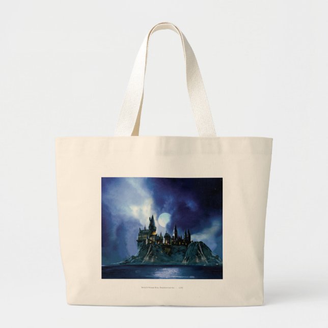 Bolso De Tela Gigante Castillo de Harry Potter | Hogwarts de Noche (Frente)
