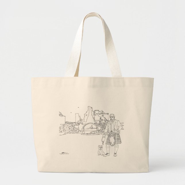 Bolso De Tela Gigante Castillo Donnottar, Scotland Tote Bag (Frente)