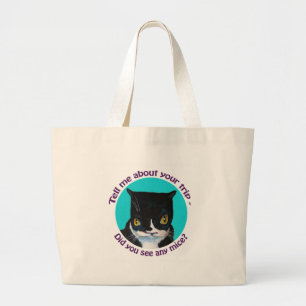 BOLSO DE TELA GIGANTE CAT CURIOSO DIVERTIDO