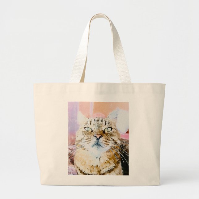 Bolso De Tela Gigante Cat Lover (Frente)