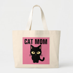 BOLSO DE TELA GIGANTE CAT MOM TOTES CUBIERTOS BLACK KITTY CAT