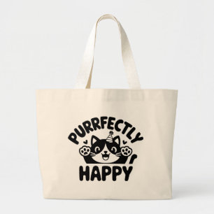 Bolso De Tela Gigante Cat Purfectamente Happy Purr Perfect