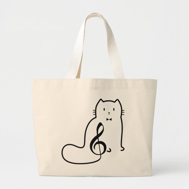 BOLSO DE TELA GIGANTE CAT Y NOTA MUSICAL (Frente)