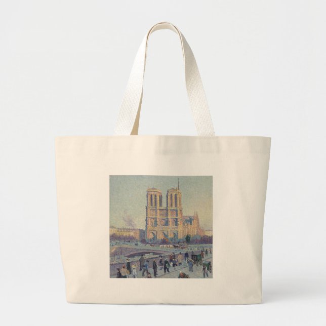Bolso De Tela Gigante Catedral de Notre Dame de París Pintura clásica de (Frente)