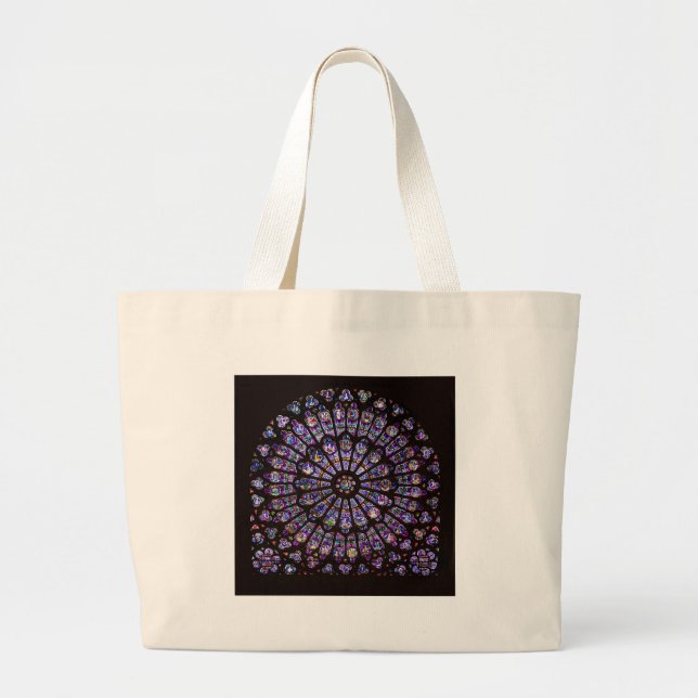 Bolso De Tela Gigante Catedral de Notre Dame Ventana Rosa de París (Frente)