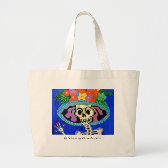 Bolso De Tela Gigante Catrina, La Catrina de Maria Sánchez (Frente)