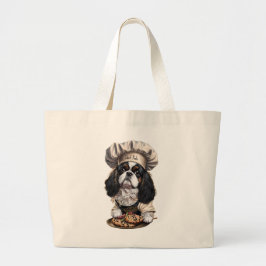 Bolso De Tela Gigante Cavalier Charles Spaniel, chef de cocina tricolor