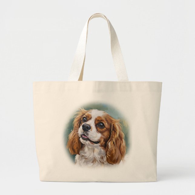 Bolso De Tela Gigante Cavalier King Charles Spaniel Impressionist (Frente)