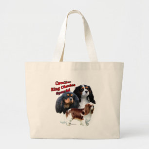 Bolso De Tela Gigante Cavalier King Charles Spaniel Trio 2
