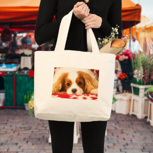 Bolso De Tela Gigante Cavalier Snowflake King Charles Spaniel
