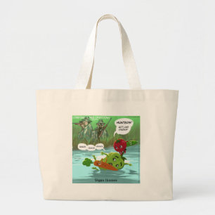 Bolso De Tela Gigante Cazadores Veganos Divertidos