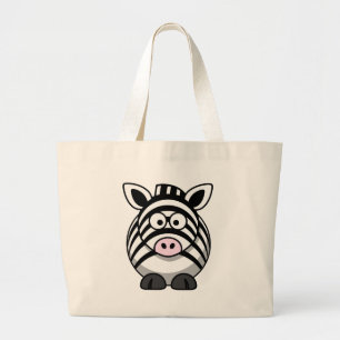 Bolso De Tela Gigante Cebra linda del dibujo animado