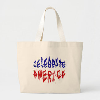 Bolso De Tela Gigante Celebra el tipo de letra de bandera de Estados Uni
