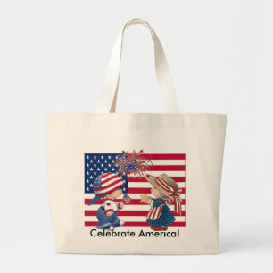 Bolso De Tela Gigante Celebrar la bandera estadounidense