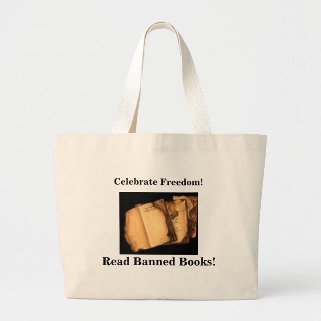 Bolso De Tela Gigante ¡Celebre la libertad! , Lea los libros prohibidos (Frente)