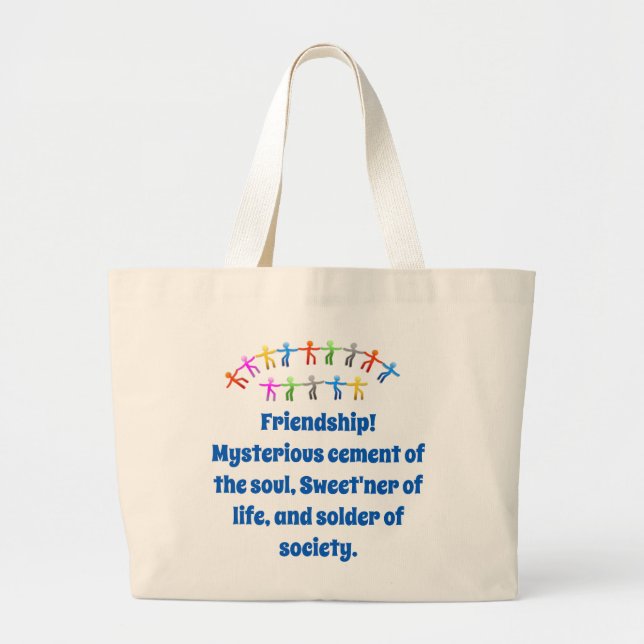 Bolso De Tela Gigante Cemento misterioso de amistad - Cita de amistad (Frente)