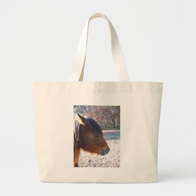 Bolso De Tela Gigante Cerco del caballo marrón, Pequeño marrón (Frente)