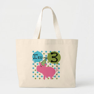 Bolso De Tela Gigante Cerdo 3 camisetas de cumpleaños y regalos