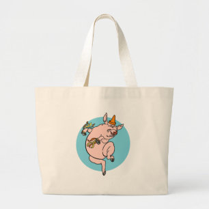 Bolso De Tela Gigante Cerdo bailarín