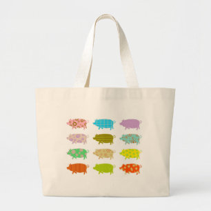 Bolso De Tela Gigante Cerdos modelados
