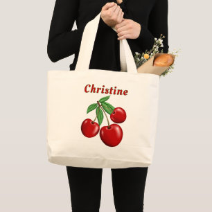 Bolso De Tela Gigante Cerezas Rojas Personalizadas