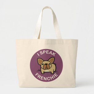 Bolso De Tela Gigante Cervatillo púrpura hablo Frenchie