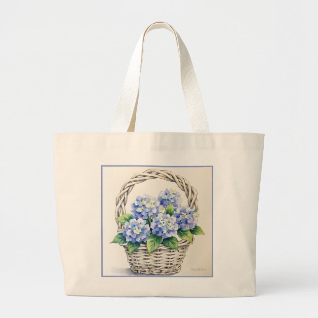 Bolso De Tela Gigante Cesta de Flores (Frente)