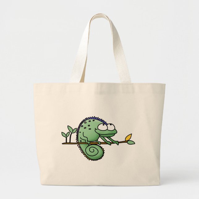 Bolso De Tela Gigante Chameleon Cute Funny (Frente)