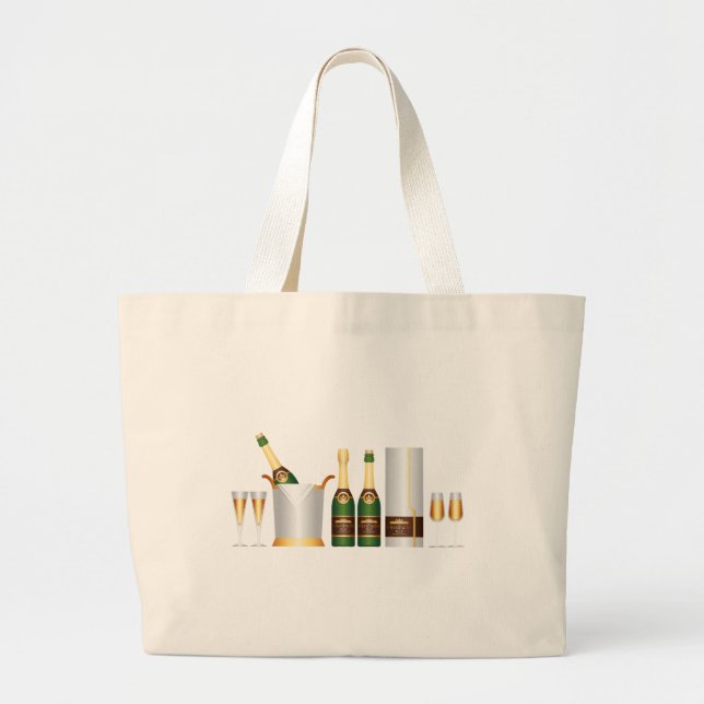 Bolso De Tela Gigante champagne bottles (Frente)