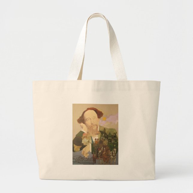 Bolso De Tela Gigante Charles Dickens, autor inglés (Frente)