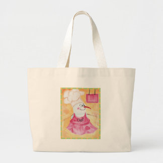 Bolso De Tela Gigante Chef de Snowman en Gorra de Apron y Chef