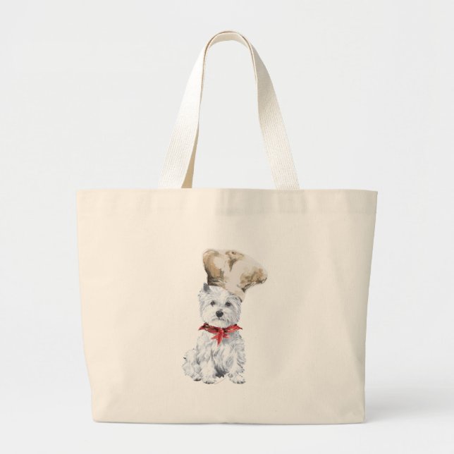 Bolso De Tela Gigante Chef del West Highland White Terrier (Frente)