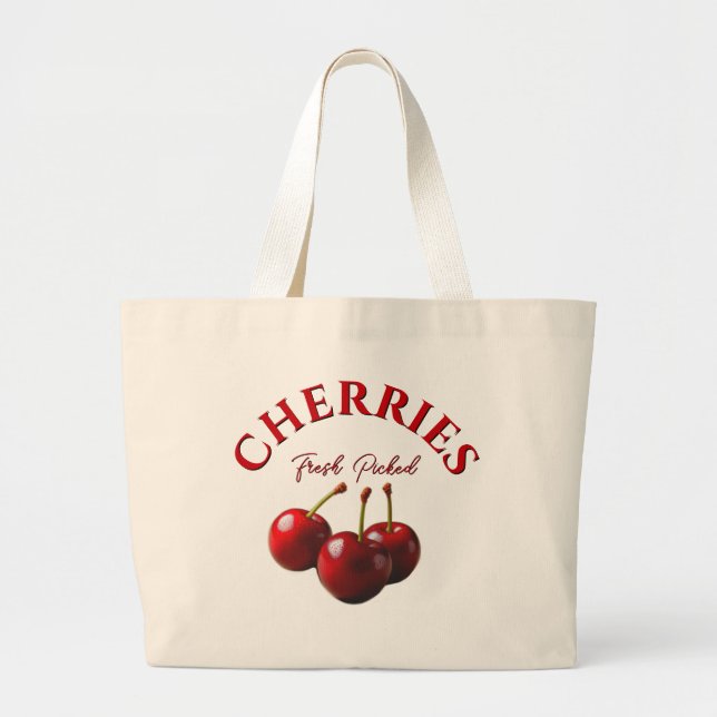 Bolso De Tela Gigante Cherries fresh picked  (Frente)