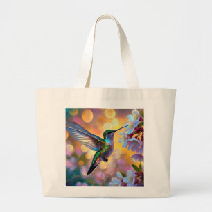 Bolso De Tela Gigante Cherry Blossom Fantasy Hummingbird