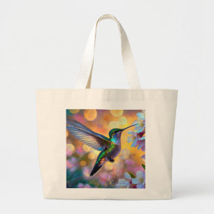 Bolso De Tela Gigante Cherry Blossom Fantasy Sunrise Hummingbird