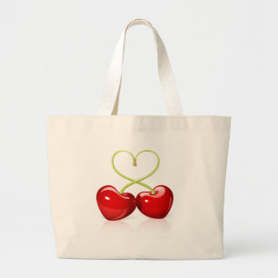Bolso De Tela Gigante Cherry Heart