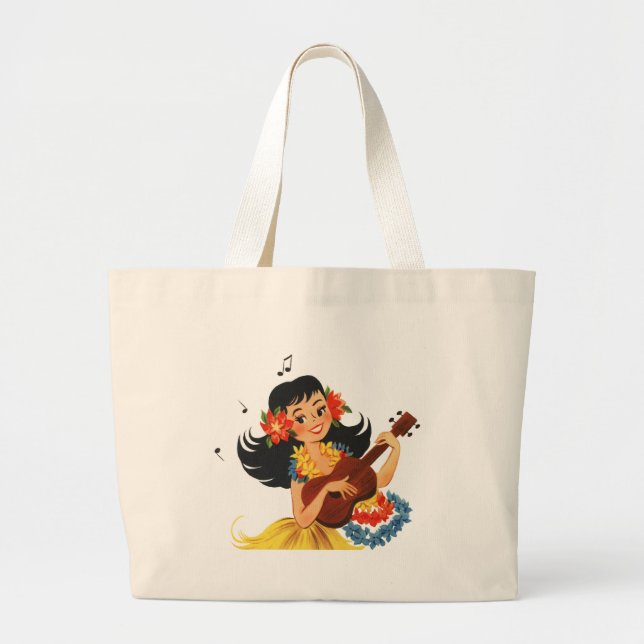 Bolso De Tela Gigante Chica de Hula Hula (Frente)