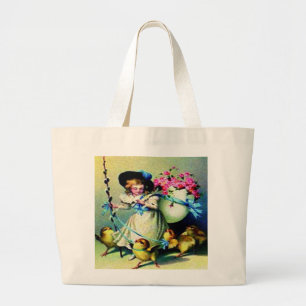 Bolso De Tela Gigante Chica de Pascua Vintage y chicles bebé