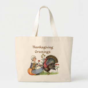 Bolso De Tela Gigante Chica de peregrino - opción de texto Personalizar