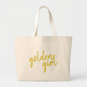 Bolso De Tela Gigante Chica dorado Guión dorado moderno