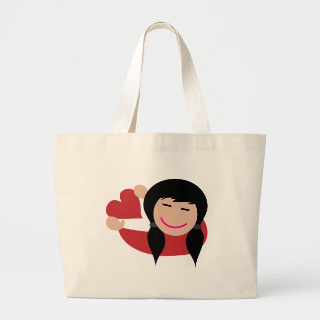 Bolso De Tela Gigante Chica enamorado (Frente)