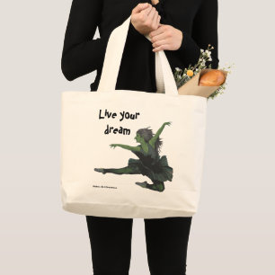Bolso De Tela Gigante Chica Goblin Ballerina Bailando Fantasía Arte Toqu