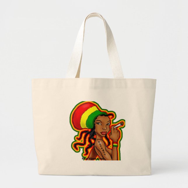 Bolso De Tela Gigante chica jamaicano (Frente)